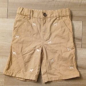 Gymboree Prepstar Pup Tan Kids Shorts with Dog Embroidery Vintage Size 6 (D)